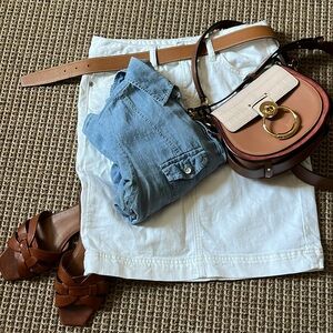 J Jill white denim skirt